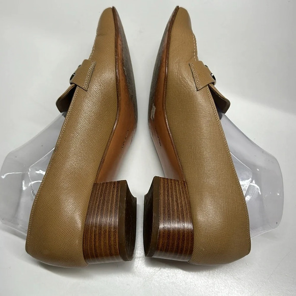 Salvatore Ferragamo Loafers Shoes Low Heel Leather Gancini Bit Tan Brown Size 9 - Picture 6 of 9